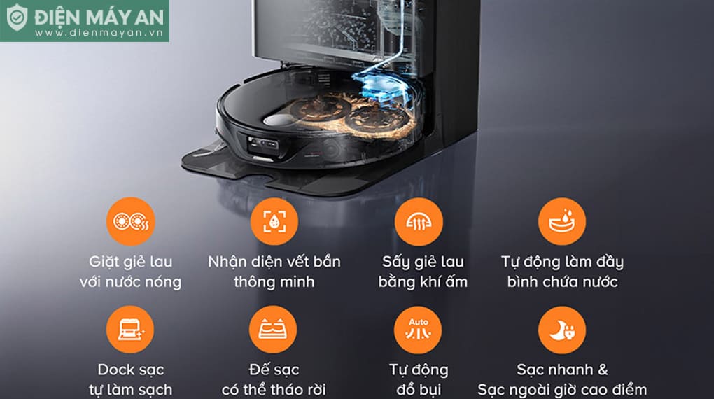 Robot hút bụi lau nhà Roborock Q Revo Slim - Đen